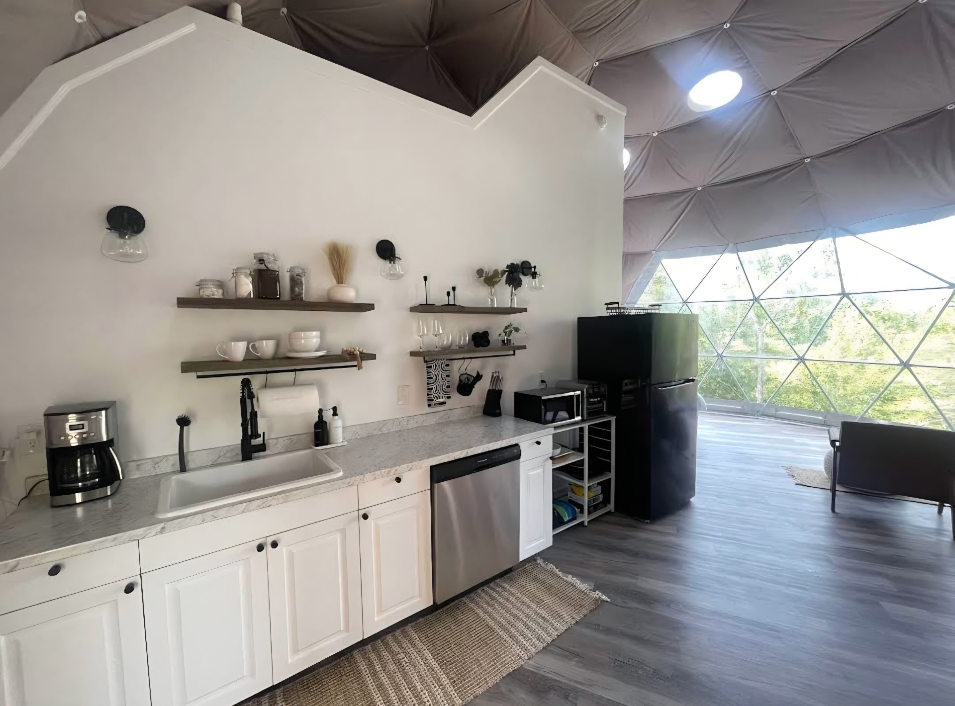 Custom kitchen and living space built by W's AllWorks, licensed general contractor in Murphy NC